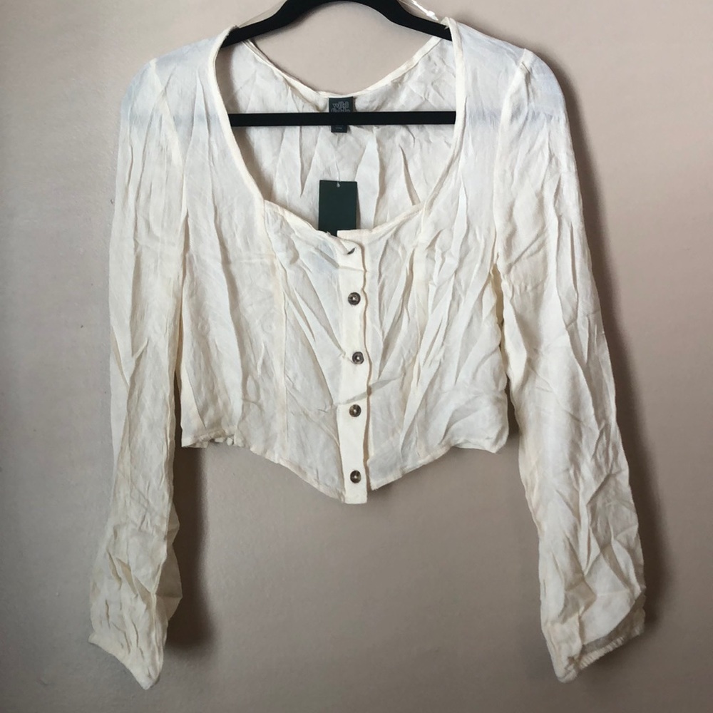 Wild Fable, Medium, Cream crop top